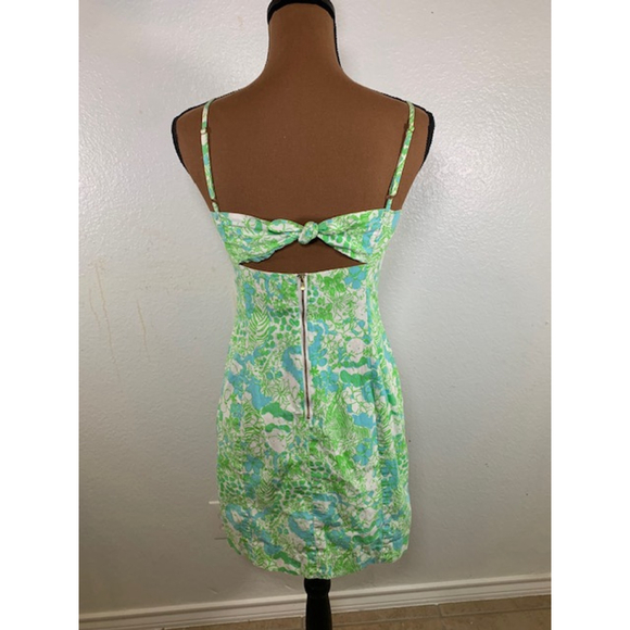 PRICE DROP! Women's Lilly Pulitzer Dress, Size 4, Green & Blue Floral Tropical - Picture 2 of 5
